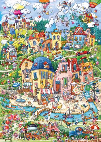 HEYE Puzzle Happy Town: Dobré ráno! 1000 dílků
