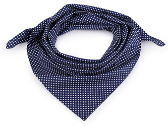 Bavlněný šátek s puntíky 65x65 cm - 1 ks - 6 modrá berlínská