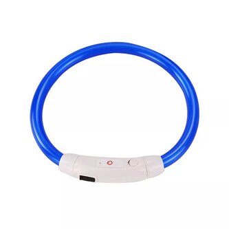 LED světelný obojek USB 20-65cm Bílá