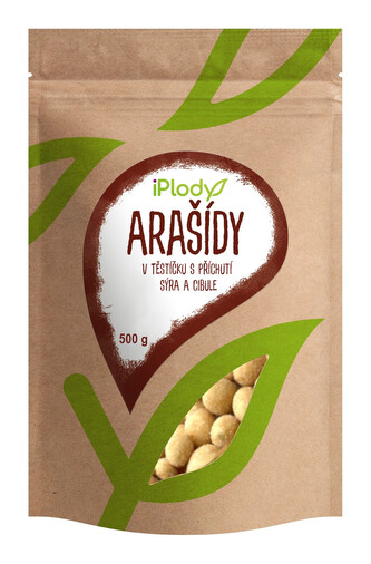 iPlody Arašídy v těstíčku s příchutí sýra a cibule 500 g iPlody Arašídy v těstíčku s příchutí sýra a cibule 500 g