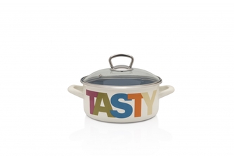 Metalac Juicy_Tasty, mělký smaltovaný kastrol Standard s poklicí 24 cm, 4,75 l