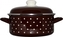 Metalac Hnědý puntík, mělký smaltovaný kastrol Standard s poklicí 14 cm, 1 l