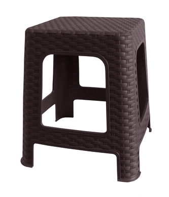 Mega Plast, Taburet I polyratan, 36 x 33 x 33 cm, wenge