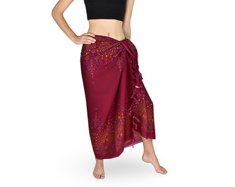 Sarong - Pareo KUJAKU, páv, červená