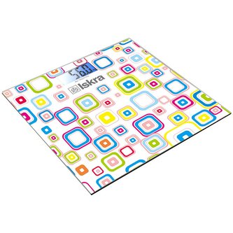 ISKRA, osobní váha sklo GBS1500-SQ, 300x300mm, 150kg, multicolor
