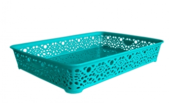 Mega Plast, Košík MONAKO M, 6 x 36 x 27 cm, tyrkysový