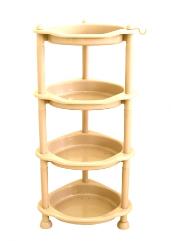 Mega Plast, rohová police s háčkem, 1/4, 78 x 25 x 33 cm (krémová)