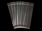 PP sáček s lepicí klopou a závěsem 7x22 cm - 100 ks - transparent