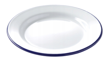 Olymp, smaltovaný talíř mělký 24 cm (výška 1,6 cm), bílý