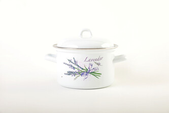 Olymp Levandule, smaltovaný hrnec Standard s poklicí 18 cm, 3 l