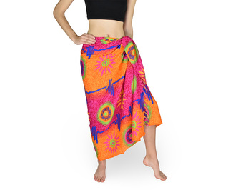 Sarong - Pareo KUJAKU, slunce, růžovo-oranžový