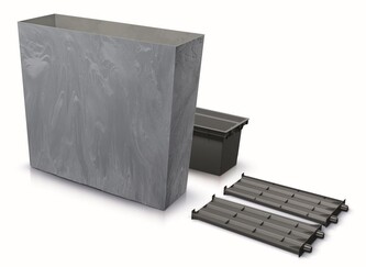 Vysoký truhlík s vkladem CORBI V 77 cm tmavě šedý, varianta 77 cm