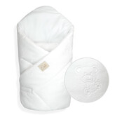 Mikroplyšová zavinovačka pro miminko Bear White 85 x 85 cm; Barva: bílá; Velikost: 85 x 85 cm