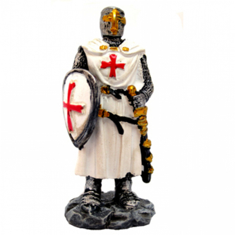 Model Figurka templáře se štítem - šedý-bílý