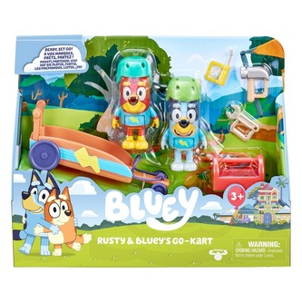 Bluey. Pojazd gokart  2 figurki. Bluey i Rusty