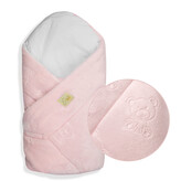 Mikroplyšová zavinovačka pro miminko Bear Cameo pink 85 x 85 cm; Barva: růžová; Velikost: 85 x 85 cm