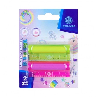 Gumka i linijka. 2w1 Astrakids. Unicorn 2 szt.