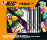 Zestaw 4 cienkopisów i 4 flamastów - 8 kol. + notes Intensity, BiC