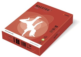 Papier ksero kolorowy A4 80g. 500 ark. czerwień koralowa CO44, Maestro color