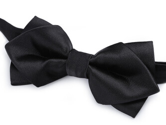 Saténový motýlek jednobarevný - 1 ks - 1 černá