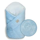 Mikroplyšová zavinovačka pro miminko Bear Baby blue 85 x 85 cm; Barva: modrá; Velikost: 85 x 85 cm
