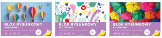 Blok rysunkowy kolorowy. A4 20kartek 80g barwiony w masie.