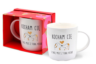 Kubek TOP-007. Kocham Cię i chcę mieć z Tobą pieski. Walentynki