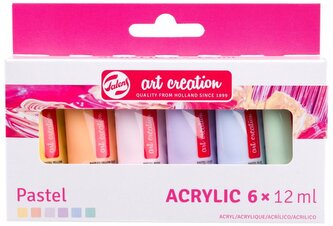 Farby akwarelowe 6 x 12 ml, kolory pastelowe Art Creation, Talens