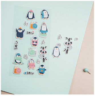 Naklejki "Cute Friends" 10x24cm, 22 naklejki, Meshu