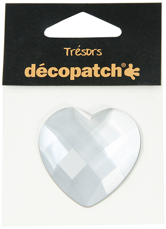 Kryształkowe ozdoby serduszko białe śr.45mm, Decopatch