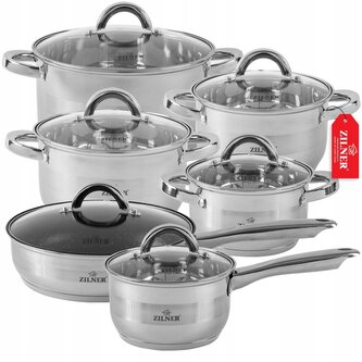 Sada hrnců s poklicemi – indukce, plyn, nerezová ocel