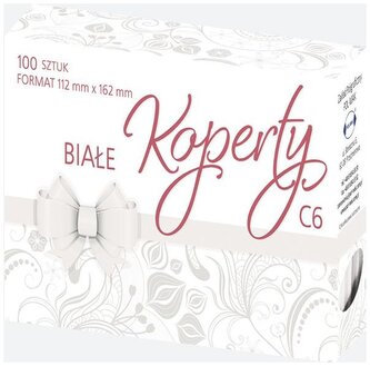 Koperty C6 białe 100szt, Pol-Mak