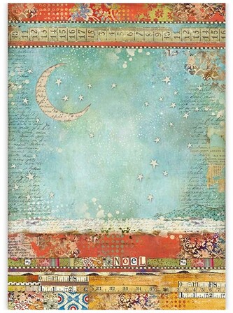 Papier ryżowy A3 Make a wish – Tło z księżycem, Stamperia