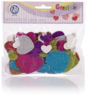 Zestaw kreatywny - Brokatowe serca,  Astra