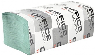 Ręczniki składane ZZ makulaturowe ekonomiczne 1-warstwowe, 4000 listków, 20szt, zielone, Office Products