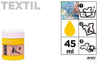 Farba do tkanin 45ml cytrynowo- żółta Artix PP651-02, Main Paper