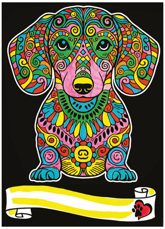 Kolorowanka welwetowa A4 Jamnik, Colorvelvet