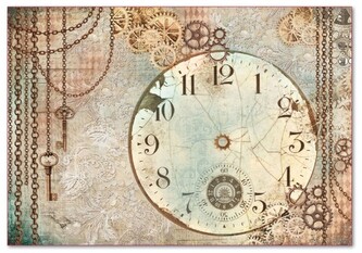 Papier ryżowy 48x33 Zegar soft steampunk, Stamperia