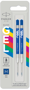 Wkład do długopisu żelowy niebieski M 2szt. blister, Parker