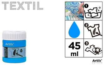 Farba do tkanin 45ml błękitna Artix PP651-17, Main Paper