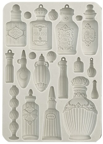 Foremka silikonowa A5 Fortune Alchemia buteleczki, Stamperia