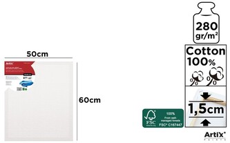 Podobrazie bawełniane 50x60cm 280g/m2 PP98-5060 Artix, Main Paper