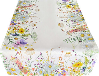 Vzorovaný ubrus - běhoun na stůl FLOWERS 50x100 cm Mybesthome
