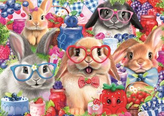 RAVENSBURGER Puzzle Zajíčci a lesní ovoce 35 dílků