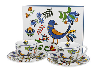 2 filiżanki espresso ze spodkami PTASZEK KASZUBSKI