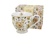 Kubek na stopce ENGLISH ROSES WHITE - Golden Line