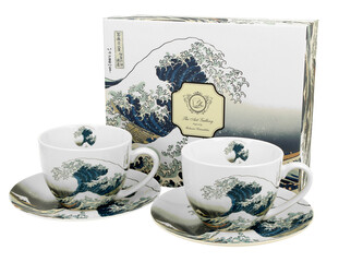 2 filiżanki ze spodkami THE GREAT WAVE inspired by Hokusai