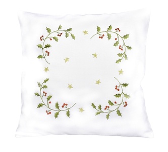 Návlek na polštář, Královská cesmína, bílý, 40 x 40 cm