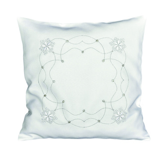 Návlek na polštář, Bílo zlaté vločky, smetanový, 40 x 40 cm