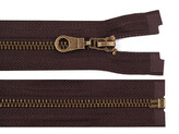 Staromosazný zip No 5 délka 85 cm bundový - 1 ks - 304 hnědá čokoládová